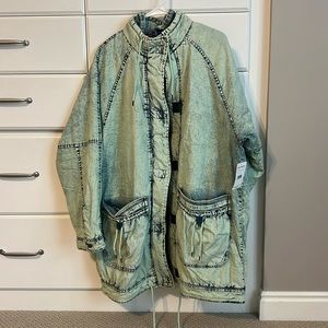 We the free oversized denim coat sz M NWT